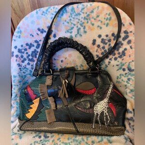 Vintage Barbara Handbag/Shoulder bag giraffe leather